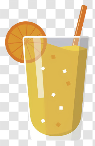 Glass - Refreshing Glass Of Orange Juice With Straw Transparent PNG