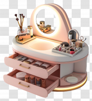 Makeup Vanity - Vanity Table With Makeup Transparent PNG