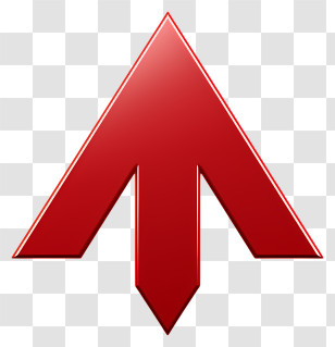 Flat Red Arrow - Flat Up Arrow Transparent PNG