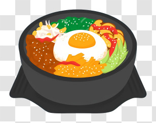 Thai Food - Korean Bibimbap In A Bowl Transparent PNG