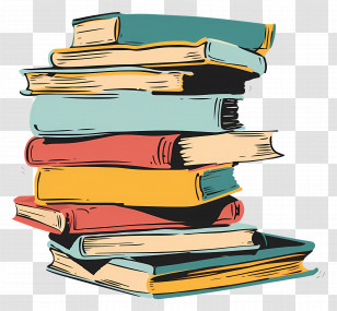 Bundle Of Books - Stack Of Colorful Books Illustration Transparent PNG