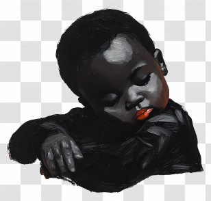 Black Baby - Resting Baby Illustration Transparent PNG