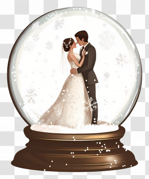 Wedding Globe - Wedding Couple In Snow Globe Transparent PNG