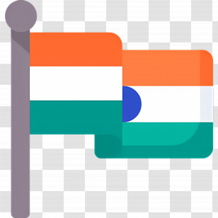 India Flag - Waving Flag On Pole Transparent PNG