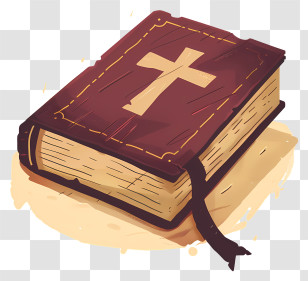 Bible - Cartoon Bible With Cross Symbol Transparent PNG