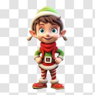 Christmas Elf - Cute Elf In Festive Christmas Attire Illustration Transparent PNG