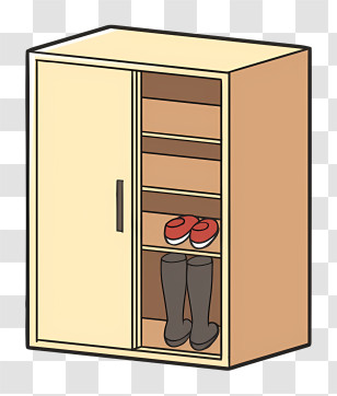 Cartoon - Organized Shoe Cabinet Transparent PNG