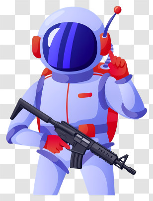 Astronaut - Astronaut Equipped With A Gun Transparent PNG
