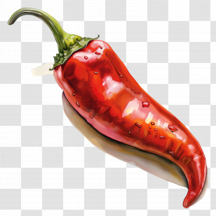 Chili Pepper - Red Chili Pepper Realistic Food Illustration Transparent PNG