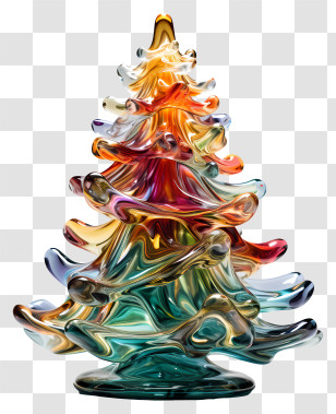Glass Christmas Tree - Colorful Glass Christmas Tree Ornament Transparent PNG
