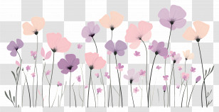 Flower Background - Pastel Floral Illustration In Soft Colors Transparent PNG