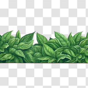 Leaf Border - Lush Green Leaves Illustration Transparent PNG