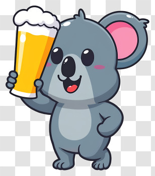 Cartoon Koala - Koala With Beer Transparent PNG