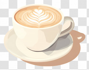 Cappuccino Coffee - Coffee Cup With Beautiful Latte Art Transparent PNG