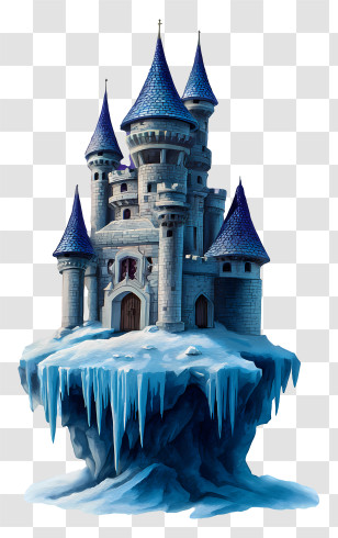 Frozen Castle - Floating Ice Castle Transparent PNG