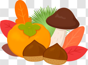 Icon - Autumn Harvest With Fruits And Vegetables Transparent PNG