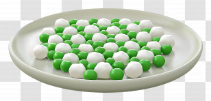 Balls - Green And White Balls On Plate Transparent PNG