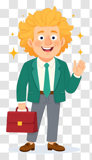 Businessman Holding Briefcase - Cartoon Businessman With Briefcase Transparent PNG