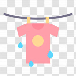 Hanging Cloth - Wet Shirt Hanging On Clothesline Transparent PNG