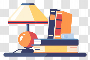 Book And Lamp - Books And Table Lamp For Study Or Reading Setup Transparent PNG
