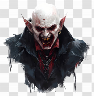 Vampire - Fierce Vampire With Fangs Transparent PNG