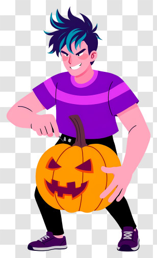 Person Carving Pumpkin - Pumpkin Carving For Halloween Transparent PNG