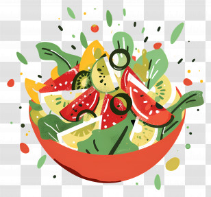 Summer Salad - Colorful Fresh Fruit Salad In A Bowl Transparent PNG