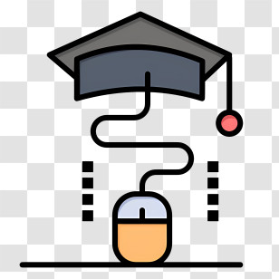 Modern Education Icon - Graduation Cap And Mouse For Online Learning Transparent PNG