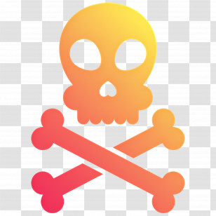 Poison Symbol - Gradient Skull And Crossbones Design Transparent PNG
