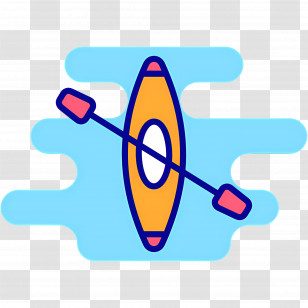 Rafting - Yellow Kayak On Blue Water Transparent PNG