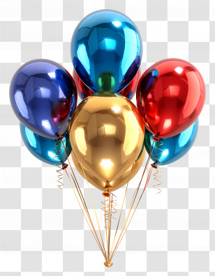 Party Balloons - Shiny Colorful Balloons Transparent PNG