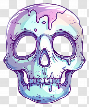 Colorful Skull - Colorful Skull Illustration Transparent PNG