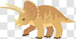 Cartoon - Cartoon Triceratops Dinosaur Illustration Transparent PNG