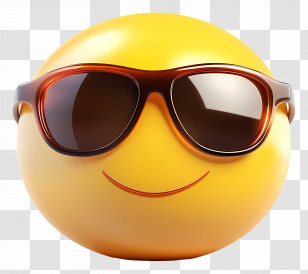 Sunglasses Emoji - Cool Smiley Face With Sunglasses Transparent PNG