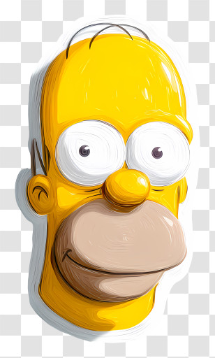 Homer Simpson - Yellow Cartoon Character With Big Eyes Transparent PNG