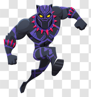 Black Panther - Black Superhero In Action Transparent PNG