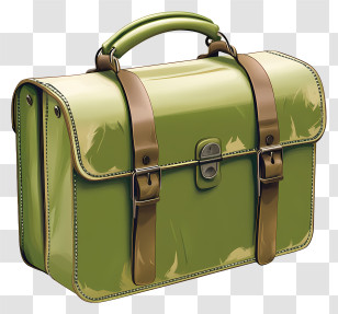 Green Briefcase - Green Satchel Bag Transparent PNG