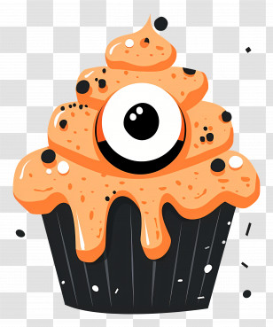 Halloween Cupcake - Halloween-Themed Cupcake With Creepy Eyeball Frosting Transparent PNG