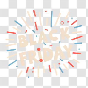 Black Friday - Black Friday Text With Confetti Transparent PNG
