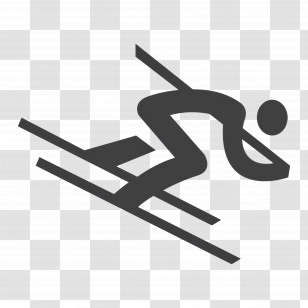 Olympic Sport - Skiing Stick Figure Illustration Transparent PNG
