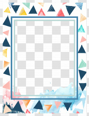 Colorful Frame - Colorful Triangle Frame With Geometric Design Transparent PNG