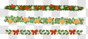 Banner Design - Christmas Wreath Patterns With Bows And Bells Transparent PNG