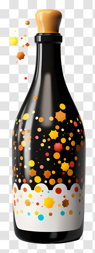 Glass Bottle - Decorative Wine Bottle For Celebrations Transparent PNG