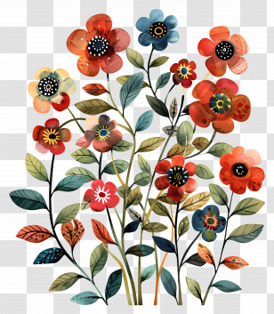 Colorful Flowers - Colorful Flower Bouquet Transparent PNG