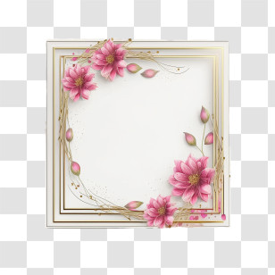 Pink Flower Frame
 - Elegant Floral Frame With Pink Flowers Transparent PNG