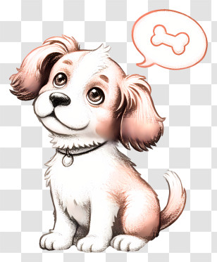 Playful Puppy - Cute Dog With Bone Thought Transparent PNG