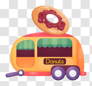 Trailer - Mobile Donut Truck With Donut Transparent PNG