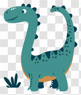 Dinosaur - Cute Green Dinosaur Illustration Transparent PNG