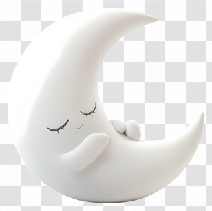 Cute Moon - Sleeping Moon Cartoon Design Transparent PNG