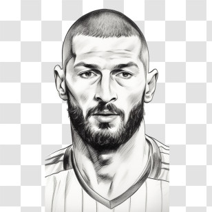 Karim Benzema - Football Player Sketch Transparent PNG